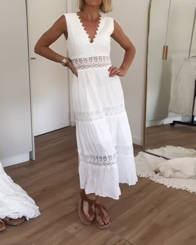 Rachel | White Tiered Summer Dress