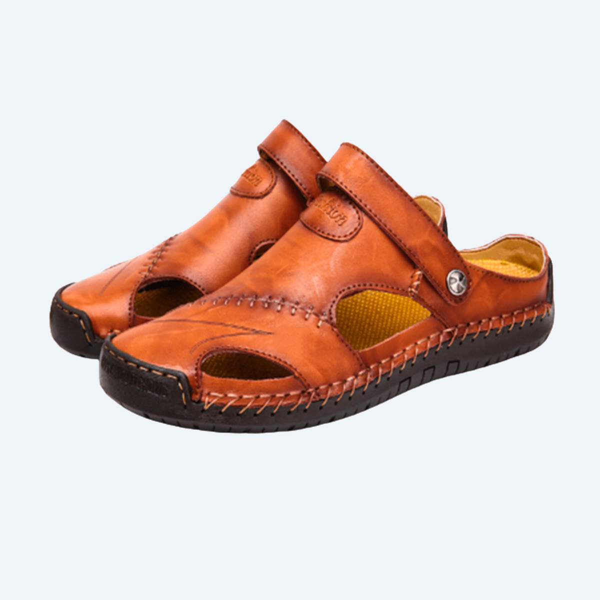 MAXIME - OPEN-TOE LEATHER SANDALS