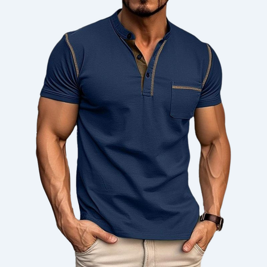 HENLEY - COLLAR SHORT- SLEEVE SHIRT